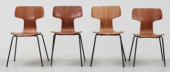 STOLAR, 4 st, modell 3103. Arne Jacobsen, Fritz Hansen. 1970-tal.