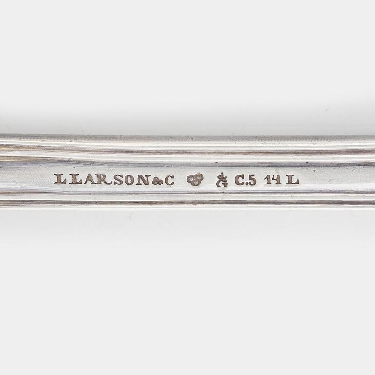 Skedar, 15 st, silver, nyrokoko, L. Larson & Co, Göteborg, 1856-58.