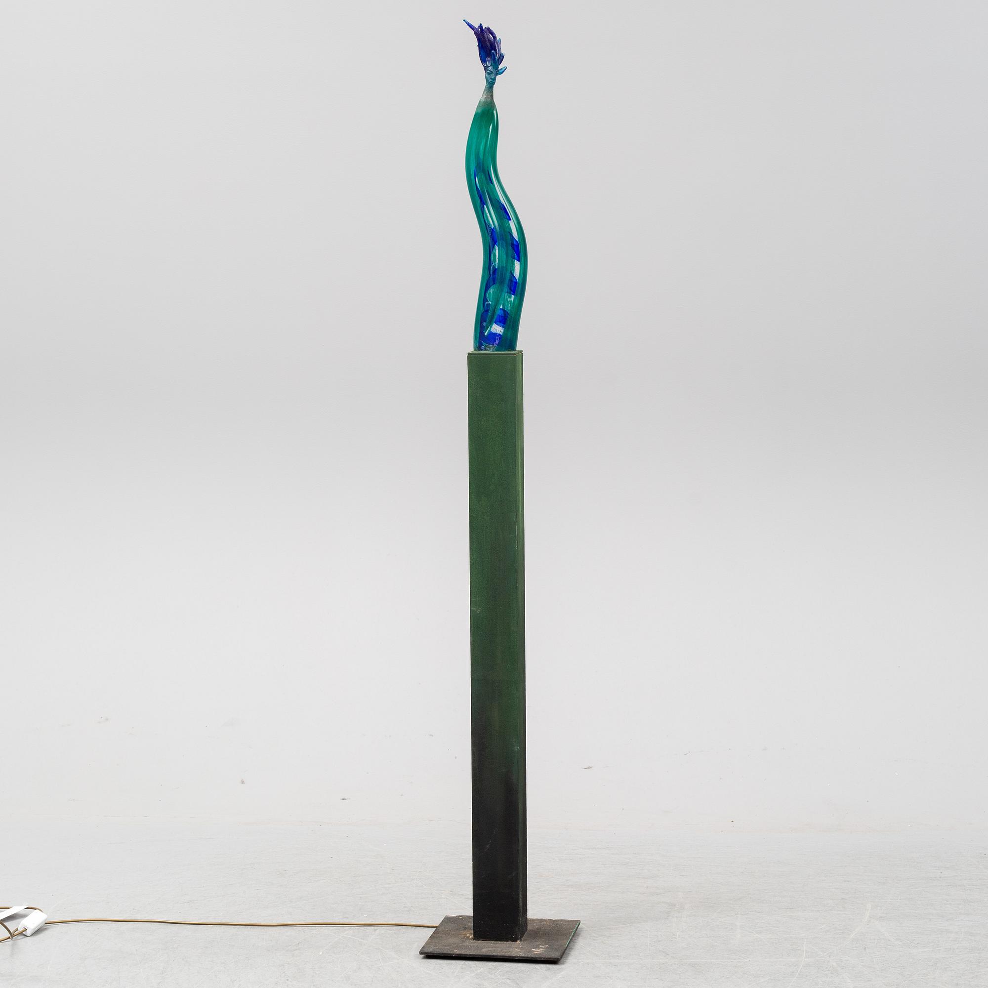 KJELL ENGMAN, a unique sand cast glass sculpture, Kosta Boda, Sweden.