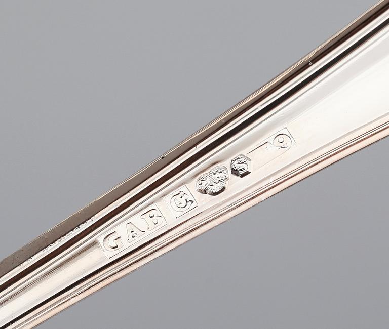 BESTICK, 76 snarlika delar, silver, 1960-tal. Total vikt med stålblad ca 2500 g.