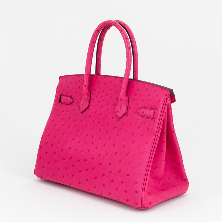 Hermès, a pink ostrich 'Birkin 30' handbag, 2019.