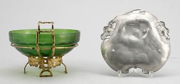 SKÅL samt FAT, glas respektive tenn, jugend, 1900-talets början.