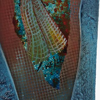 Kjell Engman, a unique glass sculpture 'Man in Trenchcaot' from the series "Catwalk", Kosta Boda, Sweden.