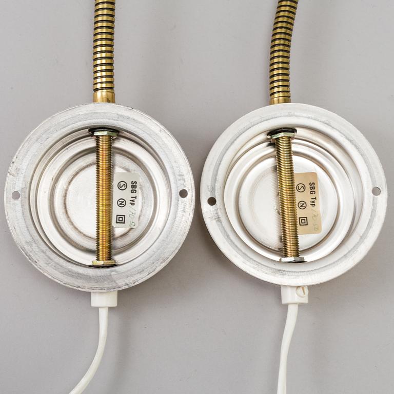 A pair of second half of the 20th century wall lights.