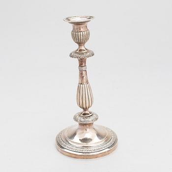 An Imperial Russian silver candlestick, maker's mark of Ludwig, Saint Petersburg 1825-38.