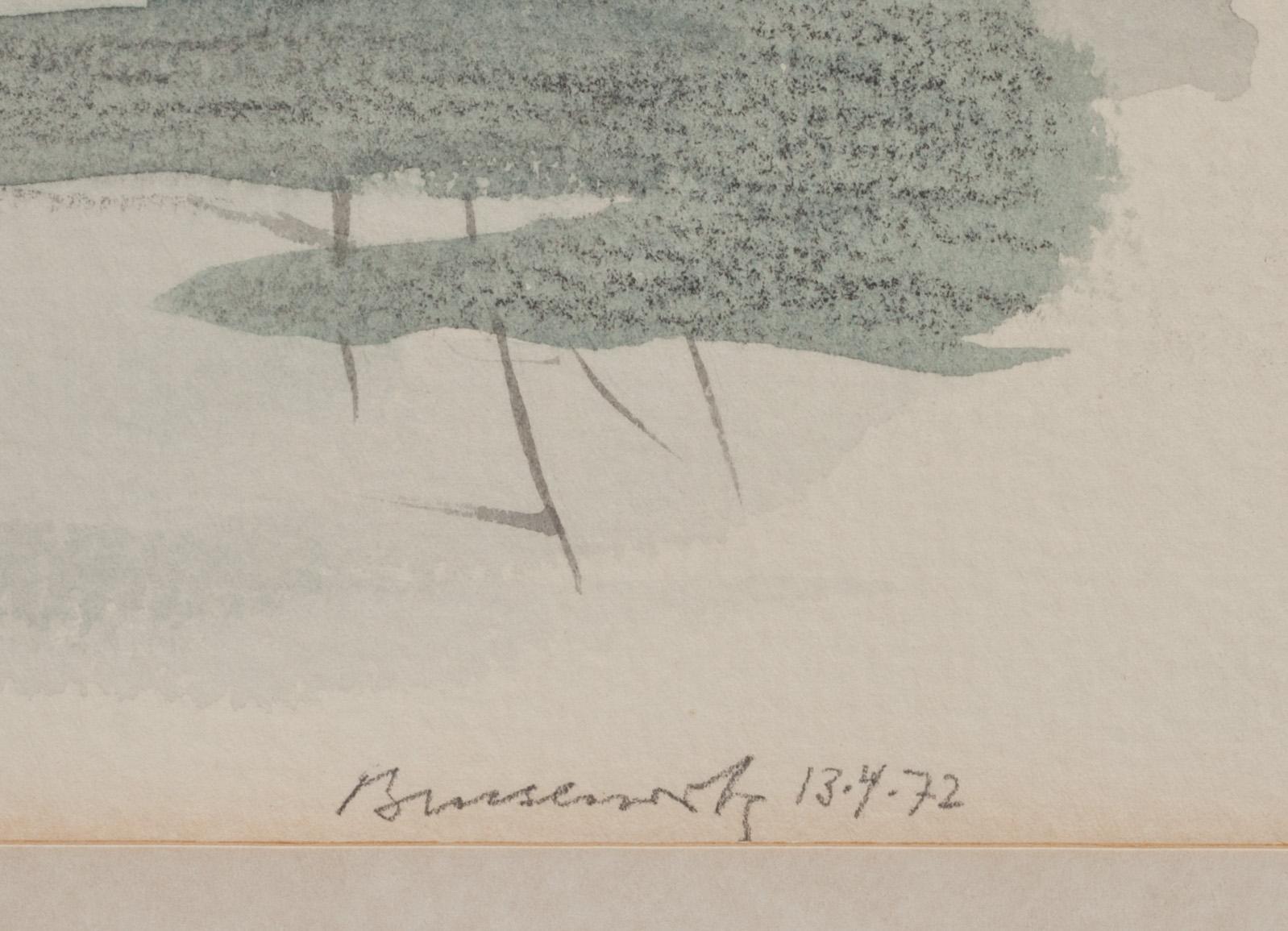 GUNNAR BRUSEWITZ, akvarell, signerad och daterad 13.4.72.
