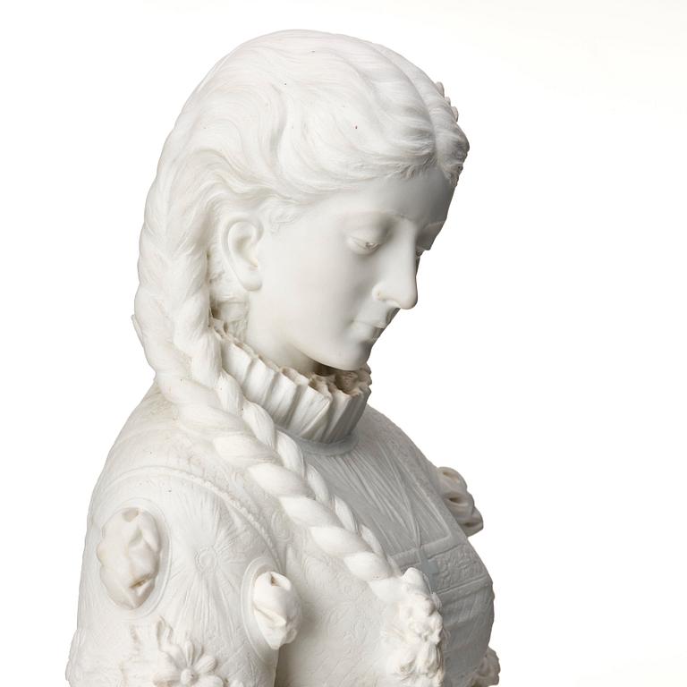 Italian school 19th Century. Renaissance lady with braids.