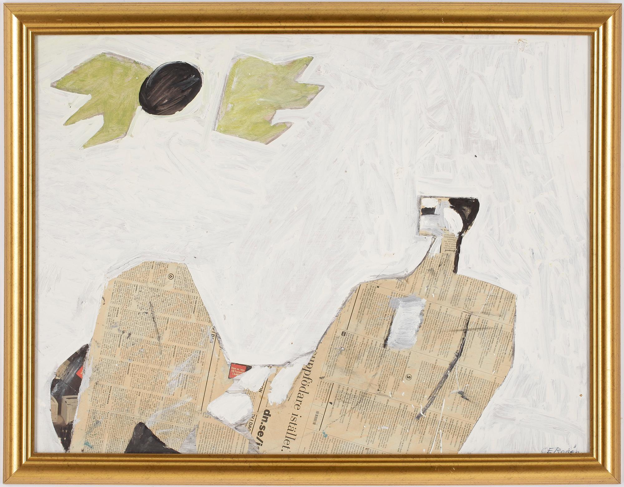 CARL ERIK BODÉN, blandteknik med collage, signerad.