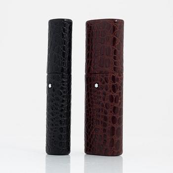 Montblanc, two embossed leather 'Florence' pencil cases.