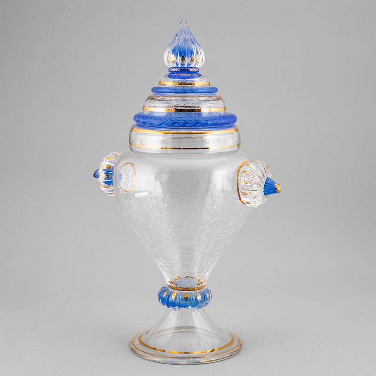 MONICA BACKSTRÖM, lockpokal, glas, signerad, Kosta Boda.