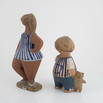 Lisa Larson, a pair of figurines, "Dora" & "Malin", Gustavsberg.