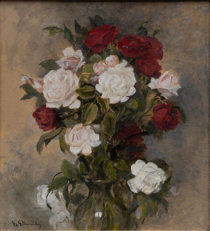 Emma Ekwall, Still Life with Red and White Roses.