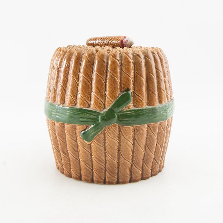 Tobaksburk Höganäs omkring 1900 glaserat lergods.