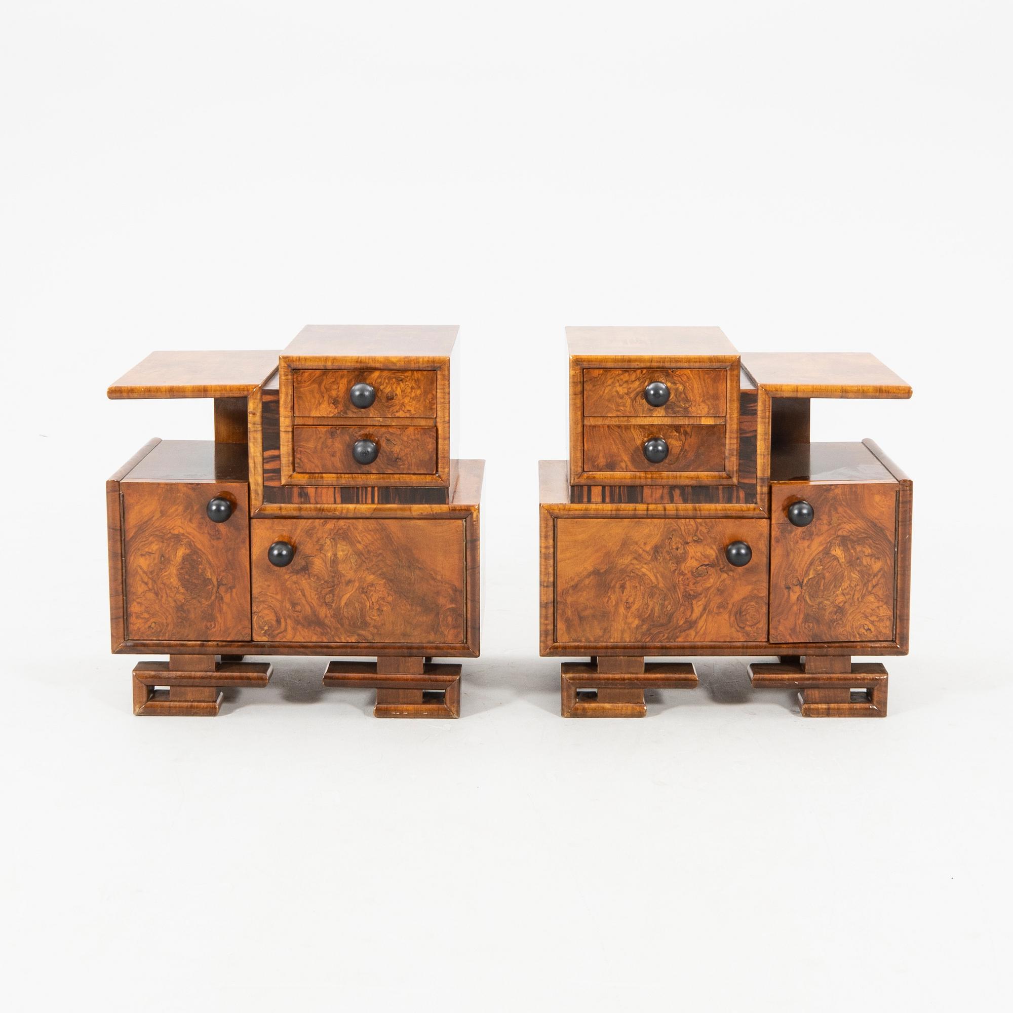 Sängbord ett par Art Deco 1940-tal.