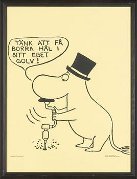 Tove Jansson, Poster, Moomin, Bull's Presstjänst, Art Work Shop, 1960s.