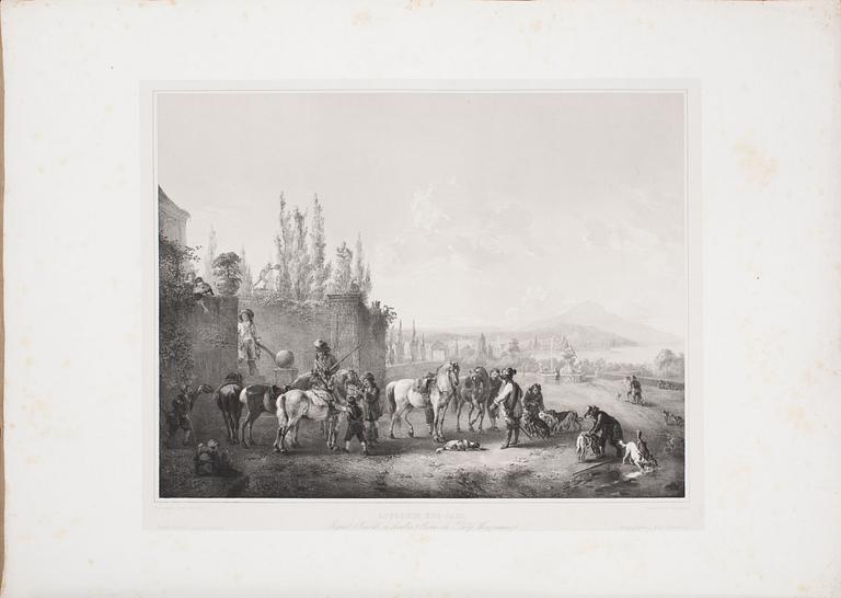 MAPPAR,10 st. Litografiska tryck."Die vorzüglichsten gemälde der königlichen galerie in Dresden" 1840-tal.
