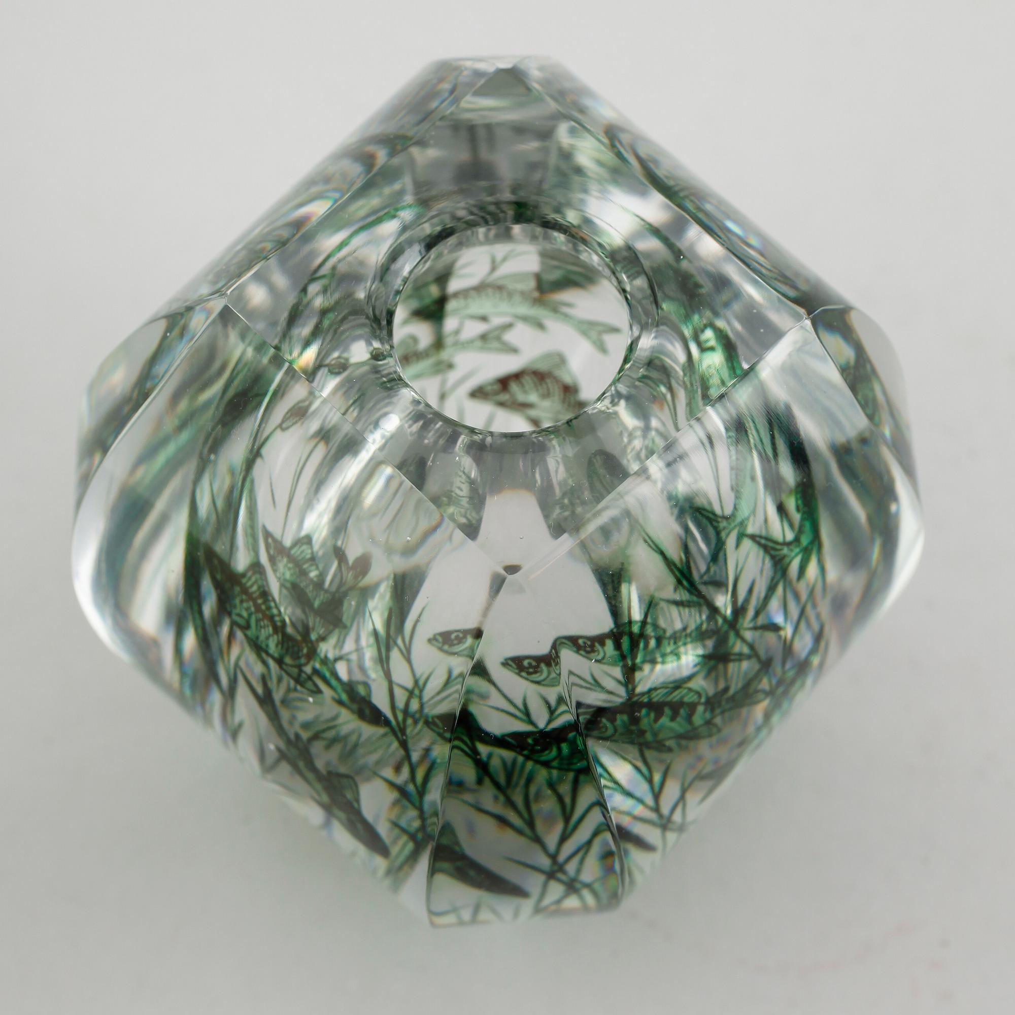 EDWARD HALD, VAS, glas, Graal, Orrefors, signerad.