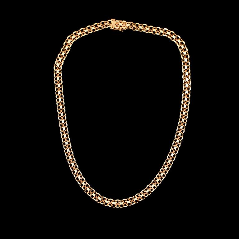 COLLIER, 18K guld, x-länk. Vikt ca 25 gram.