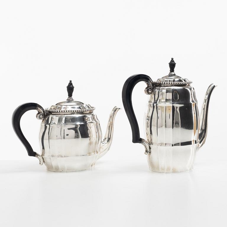 Coffee service, 5 pieces, silver, Hermann Walter, Germany, first half of the 20th century.