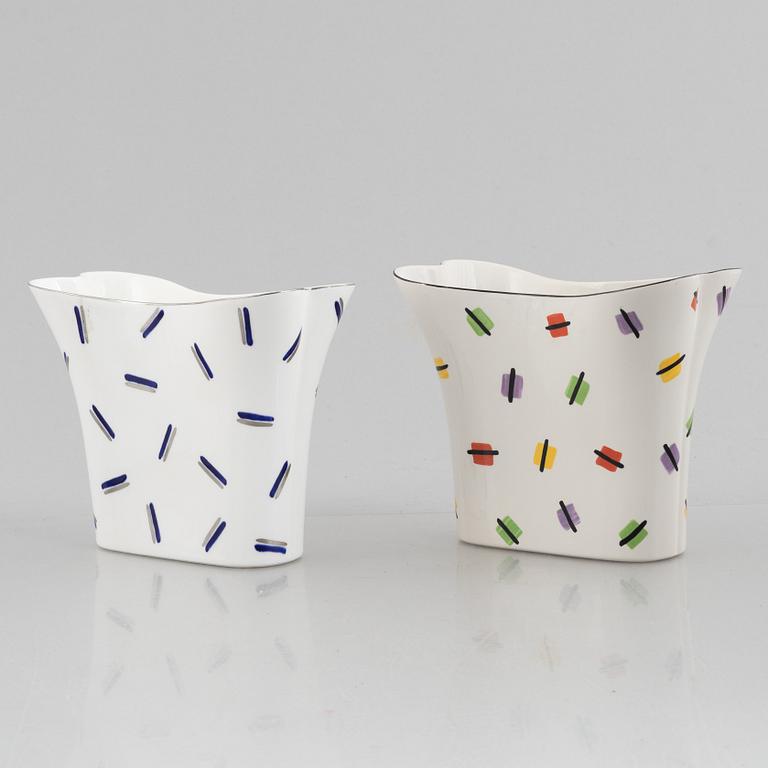 Pia Rönndahl, vaser, 5 st, bl.a. "Konfetti", Gustavsbergs Studio, 1980-90-tal.