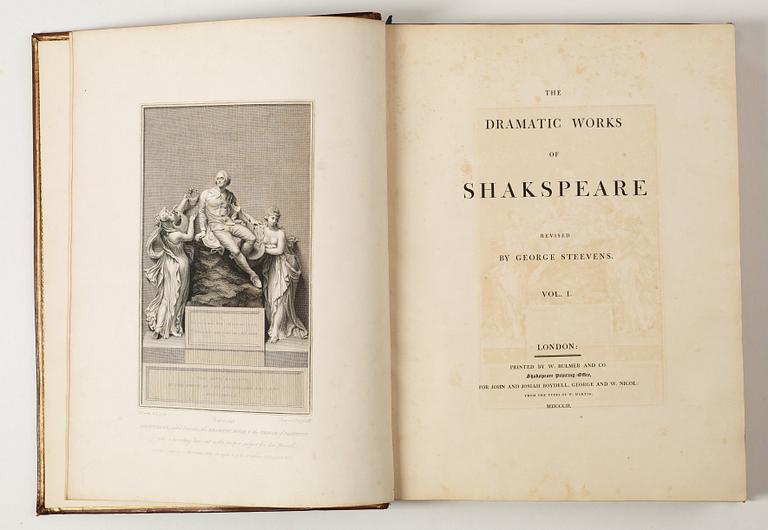 WILLIAM SHAKESPEARE (1564-1616), vol I-IX, "The Dramatic Works of Shakespeare, London 1802.