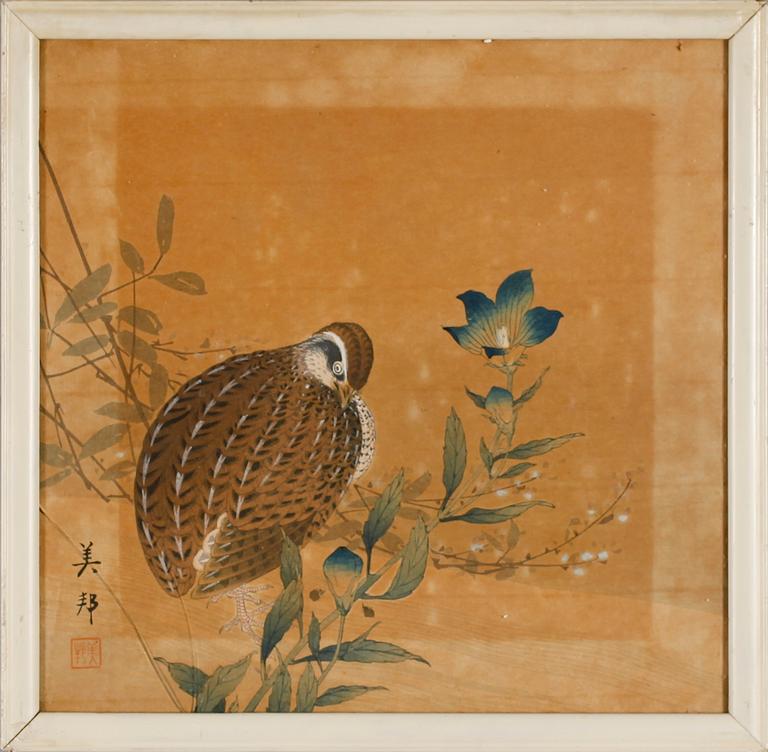 TRÄSNITT, 4 st, kolorerade, Japan, 1900-tal.