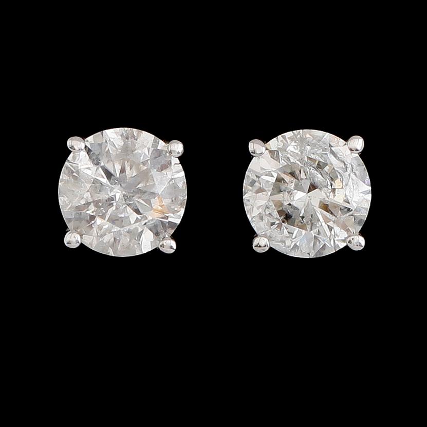 ÖRHÄNGEN, 1 par, 14 k vitguld, briljantslipade diamanter tot 1.64 ct.