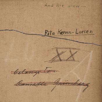 RITA KERNN-LARSEN, olja på duk, signerad r k-l. Utförd i London 1940. "And life anew...".
