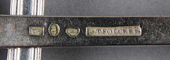 BESTICK, 23 delar, silver, Gustaf Theodor Folcker o Gustaf Möllenborg Stockholm 1847-59. Tot vikt 1425 gram.