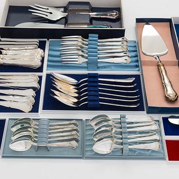 A 48-piece silver cutlery set, "Chippendale", finnish hallmarks.