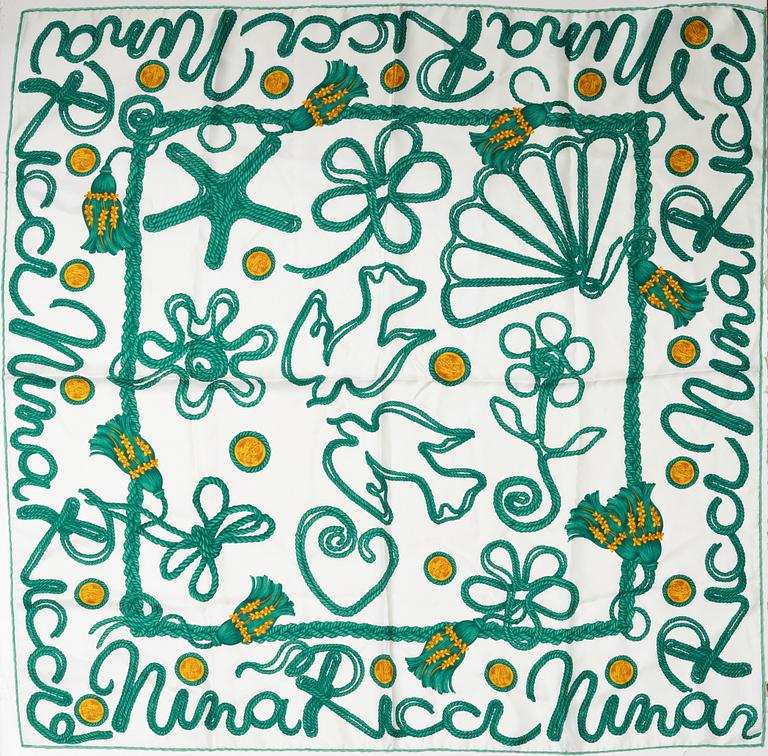 Hermès, scarf, "Cavalcadour" samt Nina Ricci scarf.