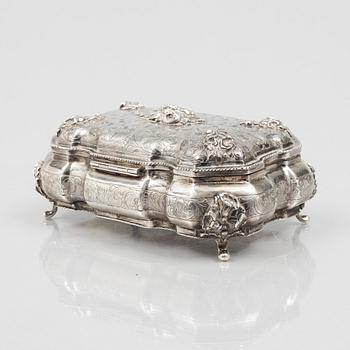 A Rococo Style Silver Box, 20th Century.