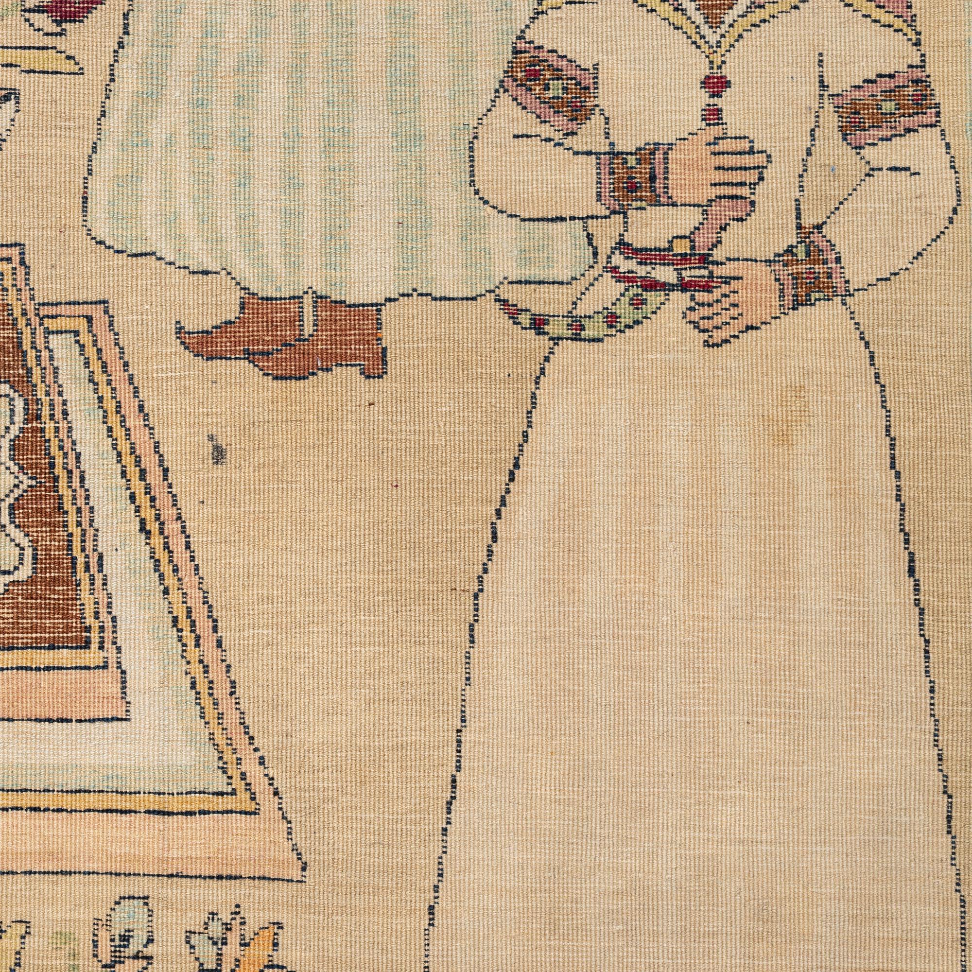 An antique Kerman Laver rug, South Persia, signed c.206 x 133 cm.