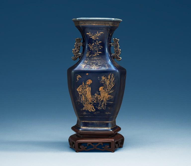 A powder blue vase, Qing dynasty, Qianlong (1736-95).