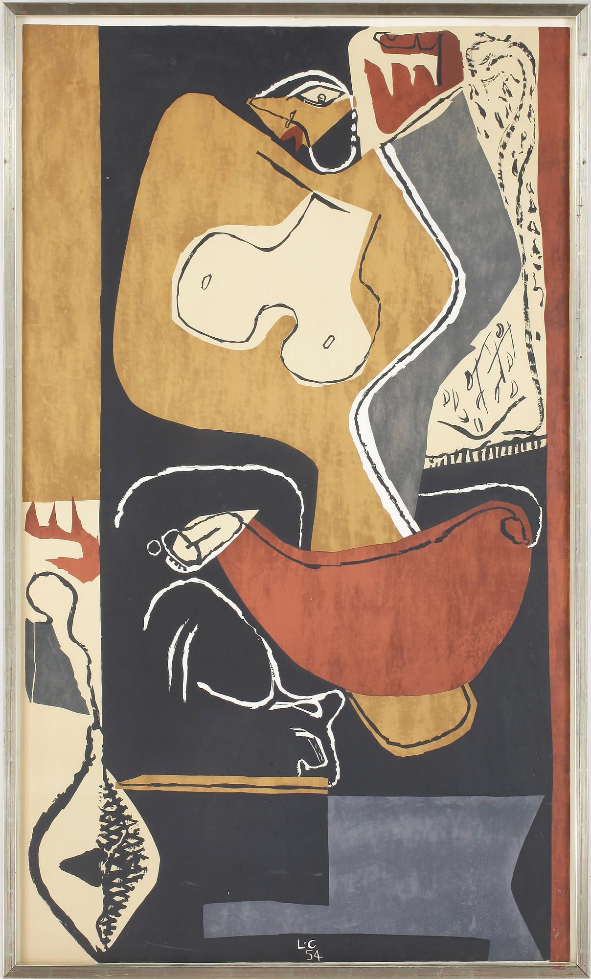 LE CORBUSIER, färglitografi, monogramsignerad samt daterad -54 i trycket.