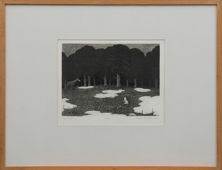 VÄINÖ ROUVINEN, torrnål och akvatint, signerad, daterad 1979 och numrerad 8/75. Konstnärens avdrag.