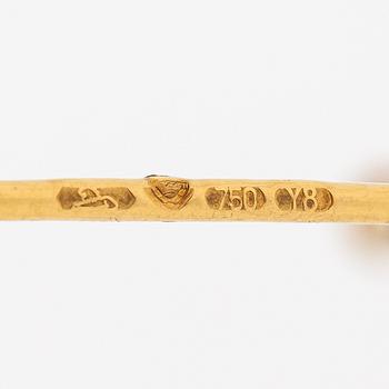 Tapio Wirkkala, Rintaneula "Aurinko", 18K kultaa ja timantteja n. 0.13 ct yht. Kultakeskus, Hämeenlinna 2000.