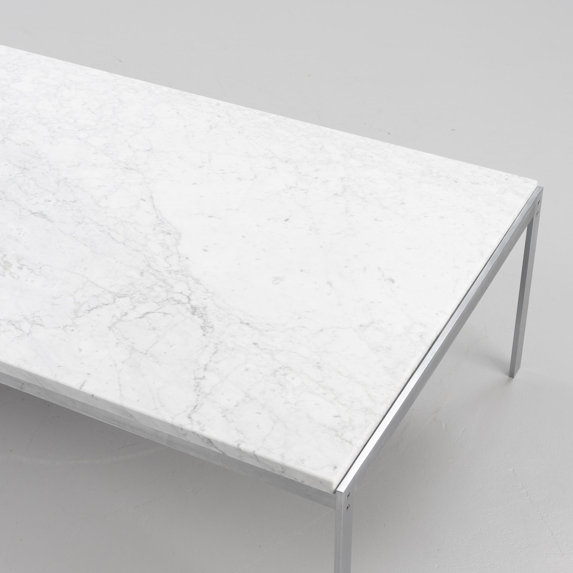 Poul Kjaerholm, a marble top 'PK-64' coffee table, Fritz Hansen, Denmark, 1995.