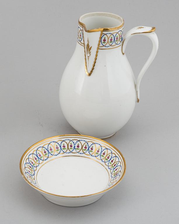 A tete a tete service, Empire, 19th Century. (5 pieces).