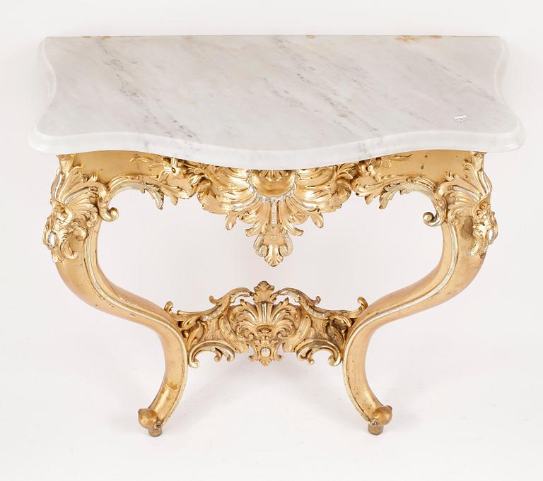 SPEGEL med KONSOLBORD. Nyrokoko. 1800-talets slut.