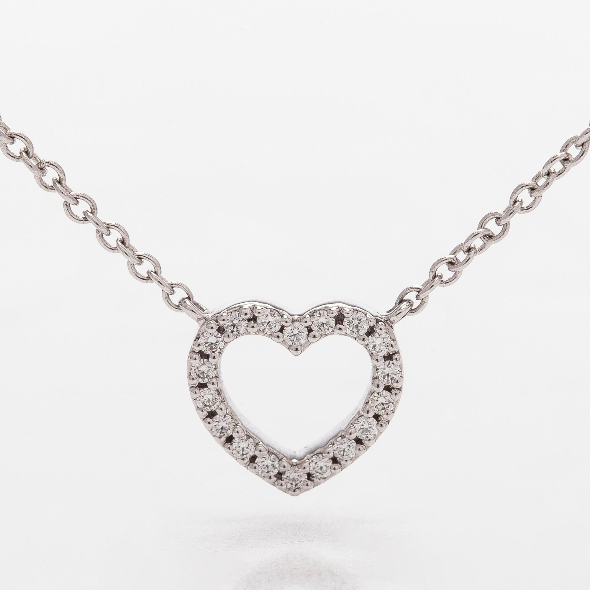 Tiffany & Co, halsband, "Metro Heart", 18K vitguld och diamanter.