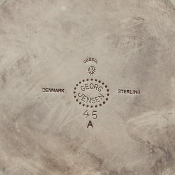 A silver coffee pot, designed by Johan Rodhe for Georg Jensen, Denmark, after 1945. Weight ca 647 grams.