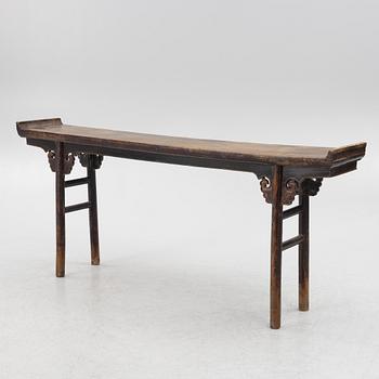 A Chinese hardwood altar table, Qing dynasty, 19th century.