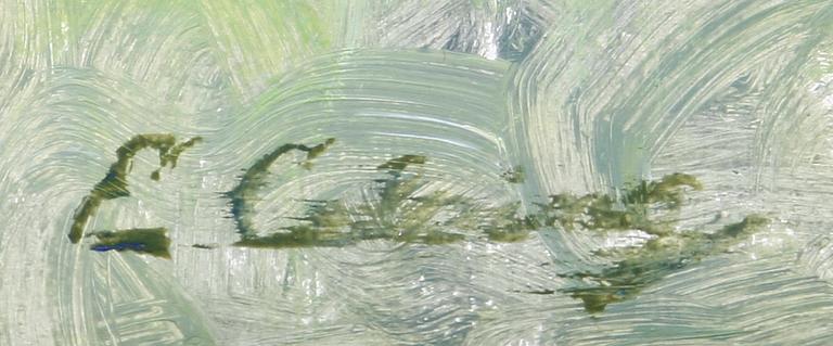 ELSA BACKLUND CELSING, olja på pannå, sign.