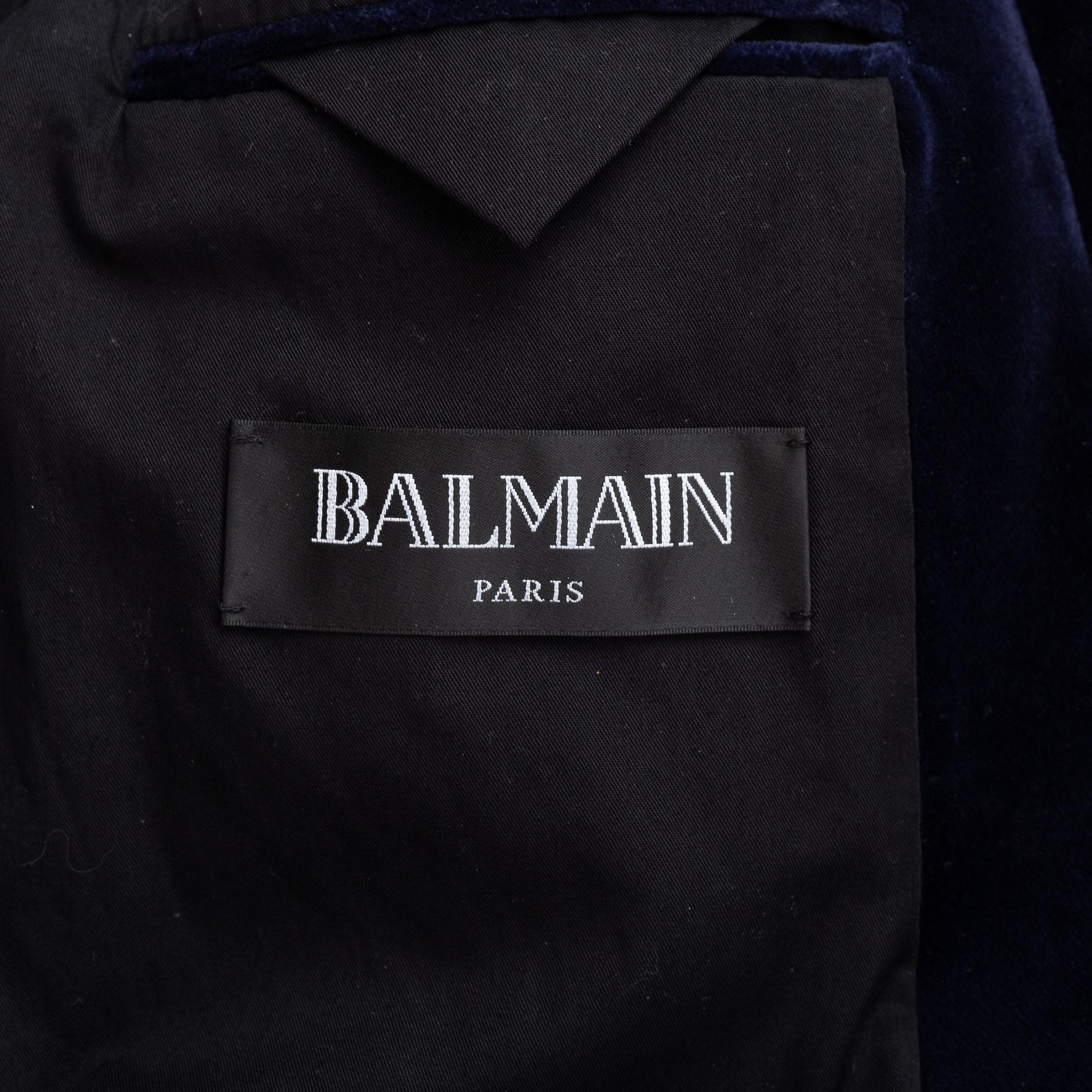 Balmain, a highly decorated velvet jacket, French size 48.