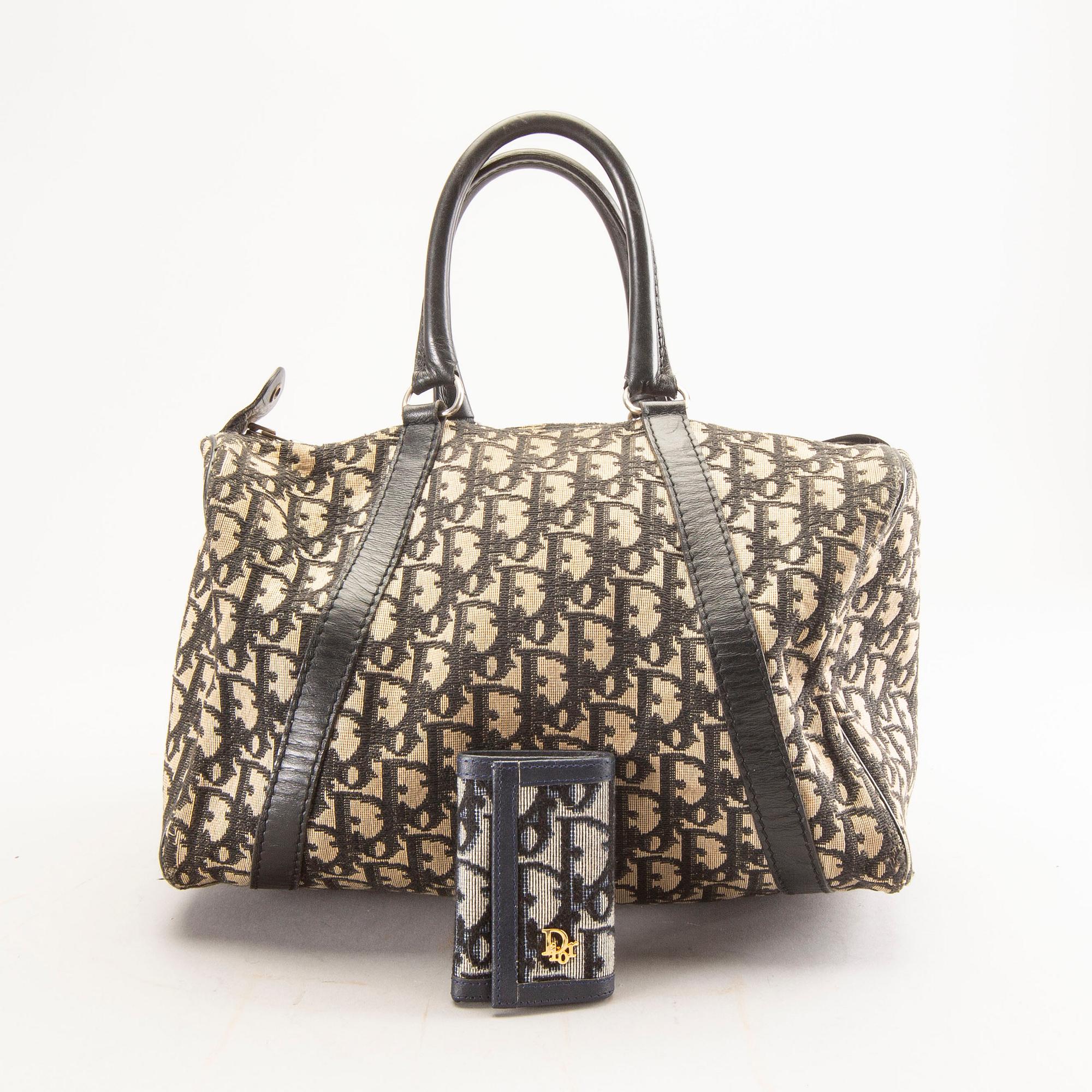 Christian Dior, bag and wallet / key holder, 1970s-80s.