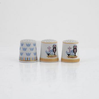 23 porcelain thimbles, "Rörstrand genom seklerna", Rörstrand, Sweden.
