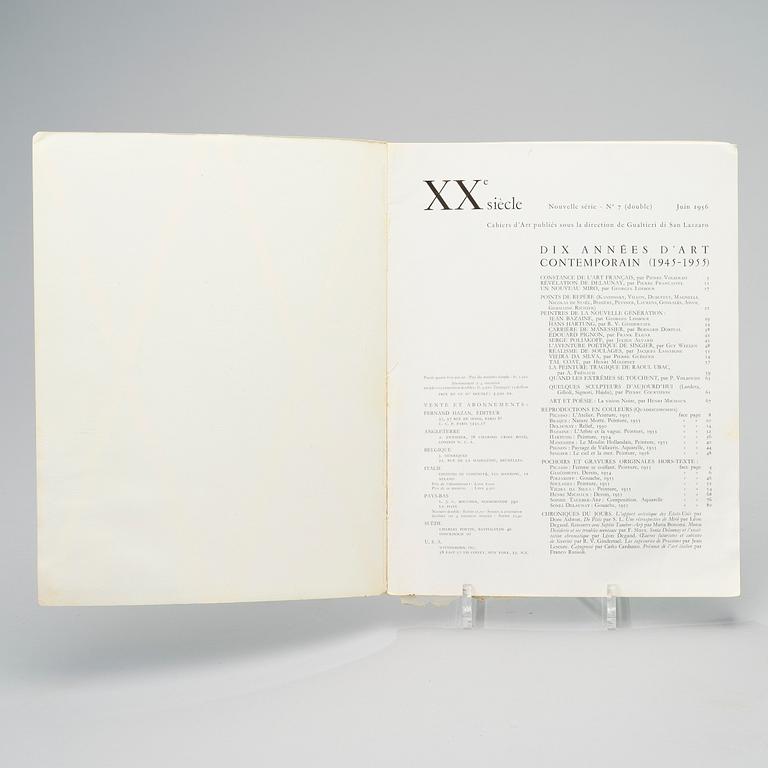 KONSTIDSKRIFT, XXe Siecle no 7, Pariisi, 1956.