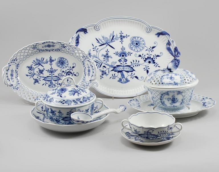 SERVISDELAR, 40 delar, porslin, Meisen, 1900-tal.