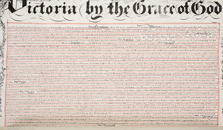 A British letter of patent with wax seal conferring upon Sir Henry Wheatley (1777-1852) the title and rank of Baronet.